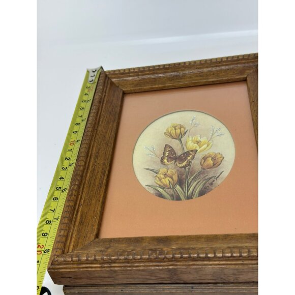 VTG Kay Lamb Shannon Butterflies Framed Wall Art 8.75x6.75” Set Of 2 BOHO - Picture 9 of 9